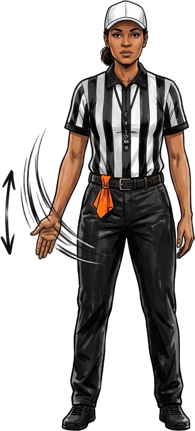 Referee signal 38: flag guarding